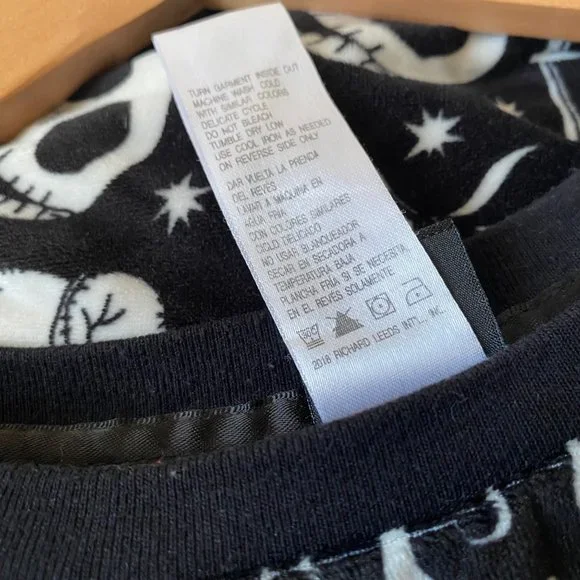 Disney‎ Tim Burton Nightmare Before Christmas black pj microfleece M 8-10 - Picture 8 of 8